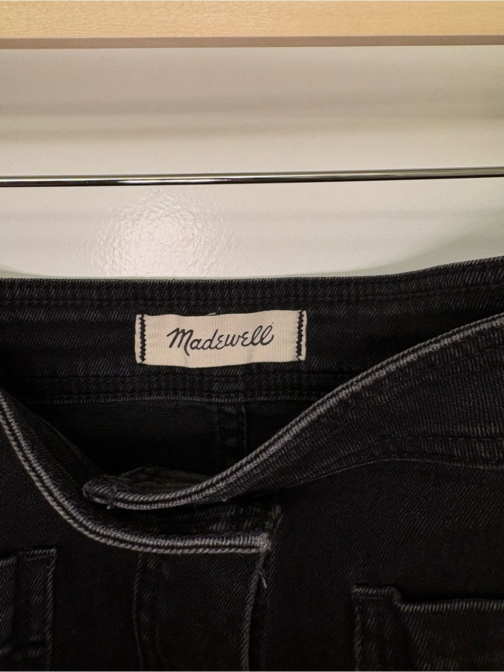 Madewell Stretch Denim A-Line Mini Skirt • 14 • Black Frost - Picture 5 of 8